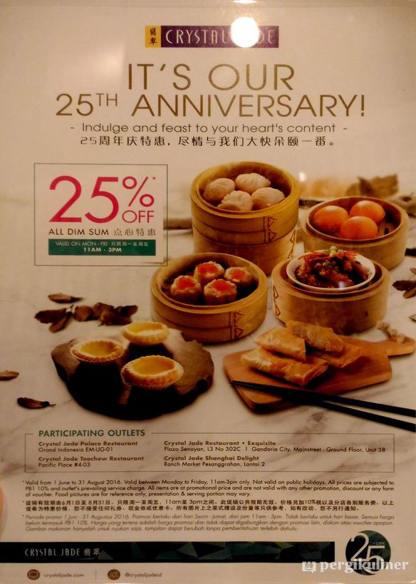 25% - Promo Happy Hour All Dimsum di Crystal Jade