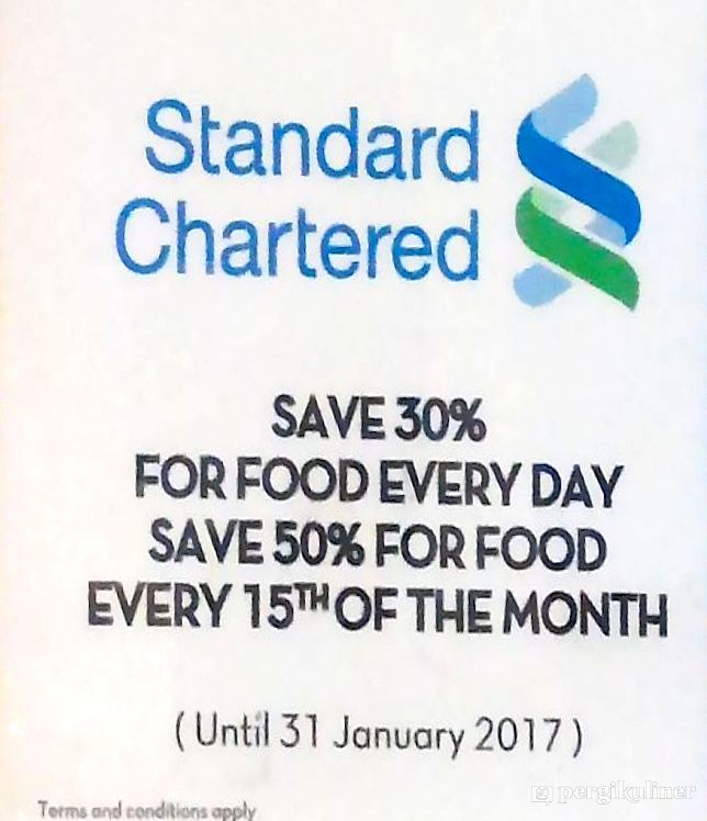 30% - Kartu Kredit Standard Chartered di Pizza Marzano