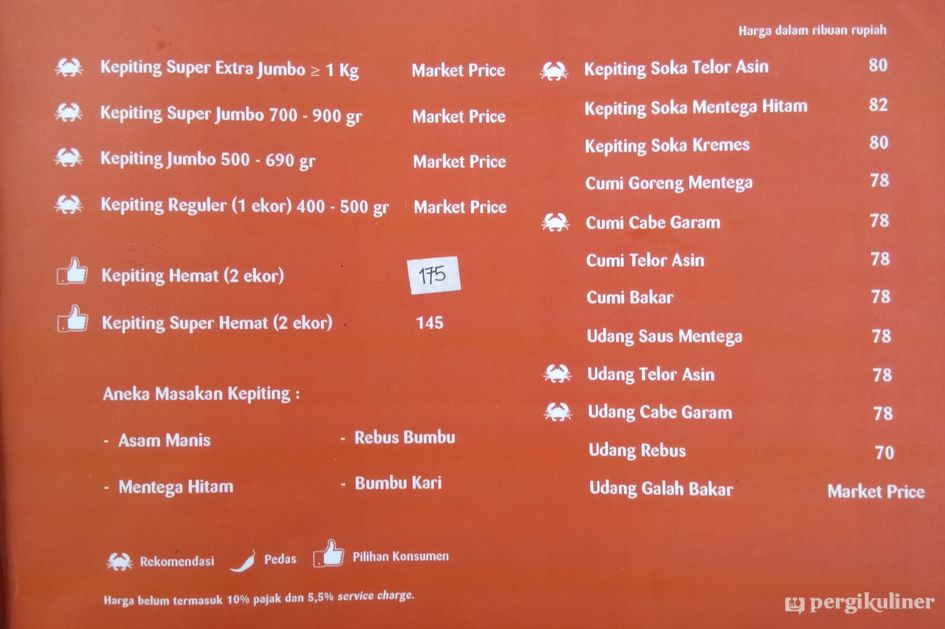 Selalu diperbarui! Menu Kepiting Cak Gundul 1992, Alam Sutera, Tangerang