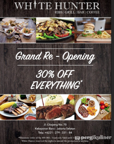 30% - Grand Opening Promo di White Hunter