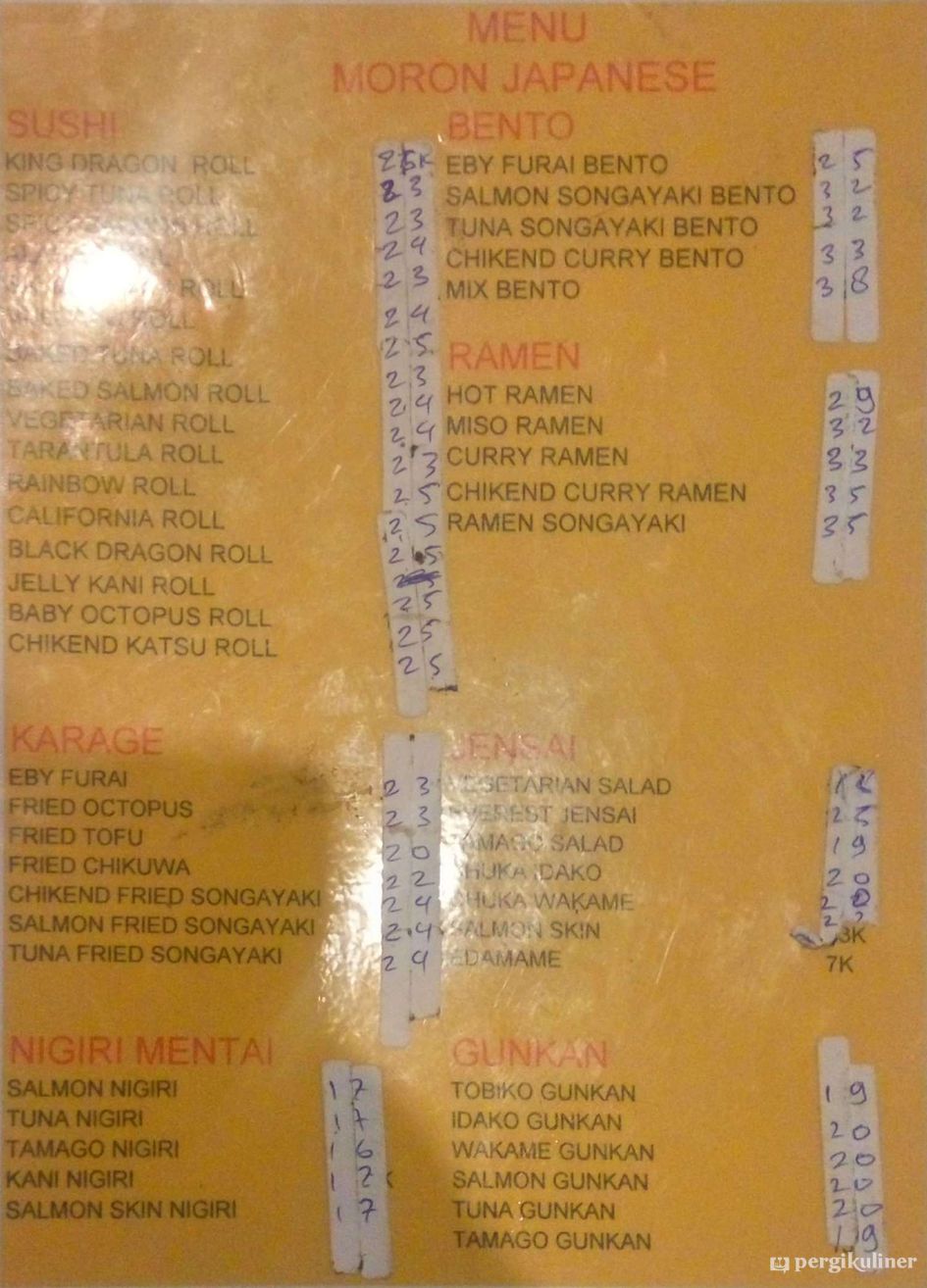 Selalu Diperbarui Menu Moron Japanese Tanjung Duren