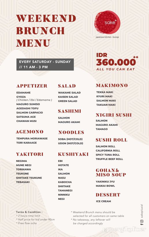 All You Can Eat, Weekend Brunch di Sake+