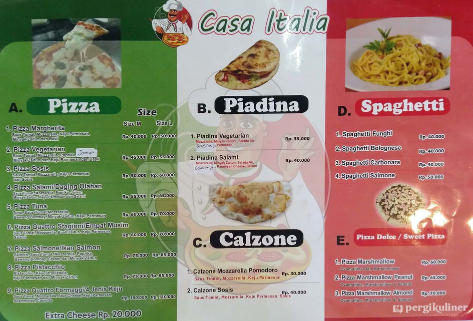 Selalu Diperbarui Menu Casa Italia Dukuh Pakis Surabaya