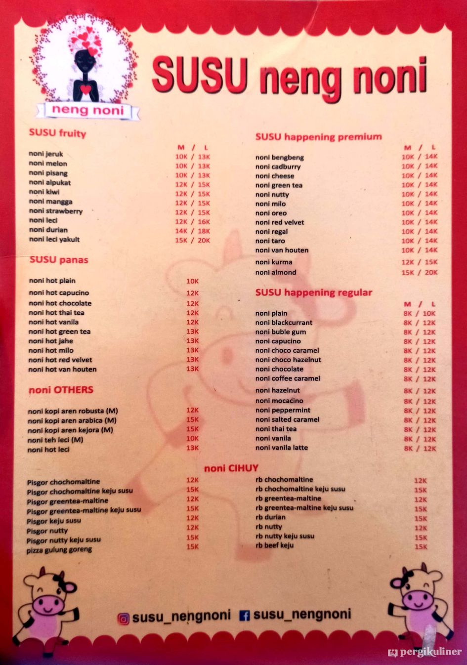 Selalu Diperbarui Menu Susu Neng Noni Pancoran Mas Depok