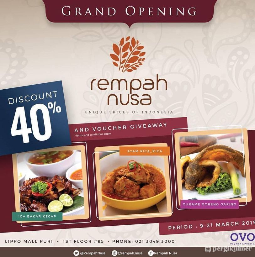 40% - Grand Opening Promo di Rempah Nusa