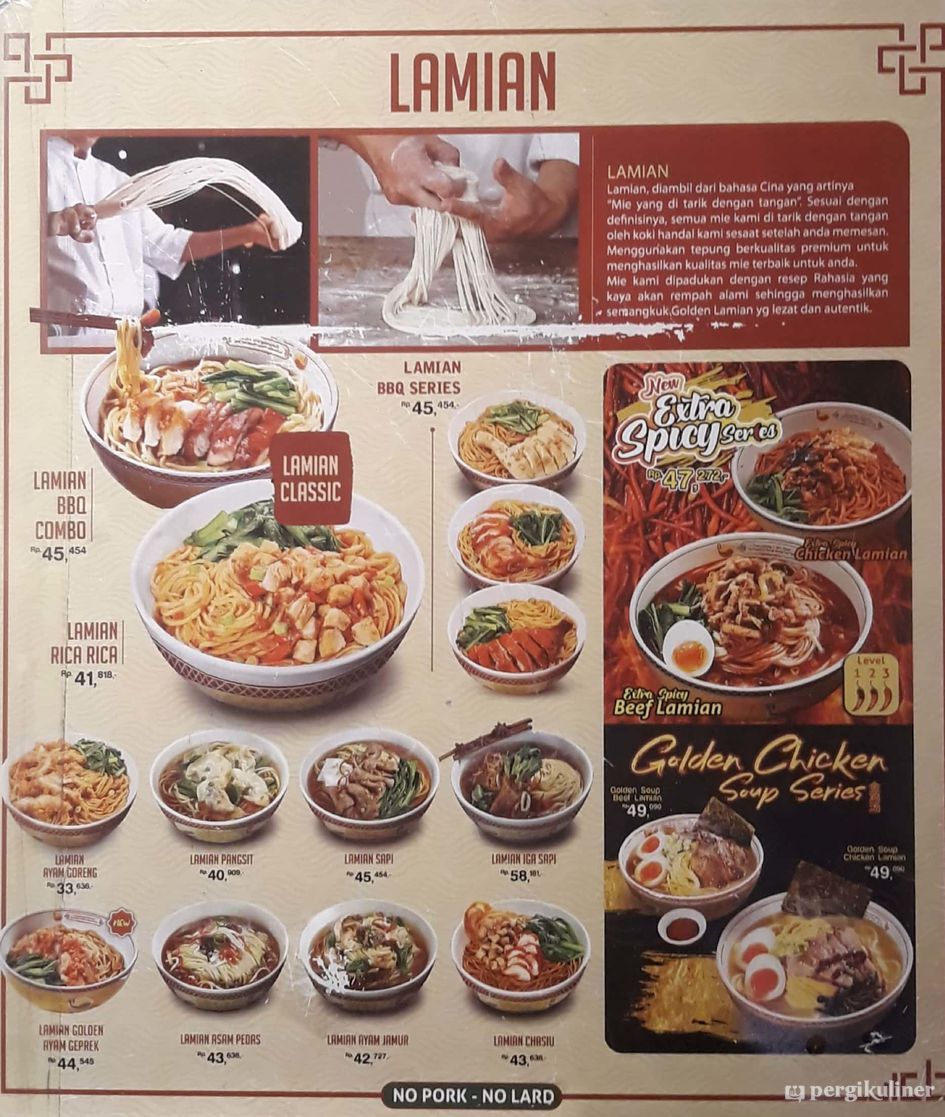 Selalu diperbarui! Menu Golden Lamian, Tanah Abang