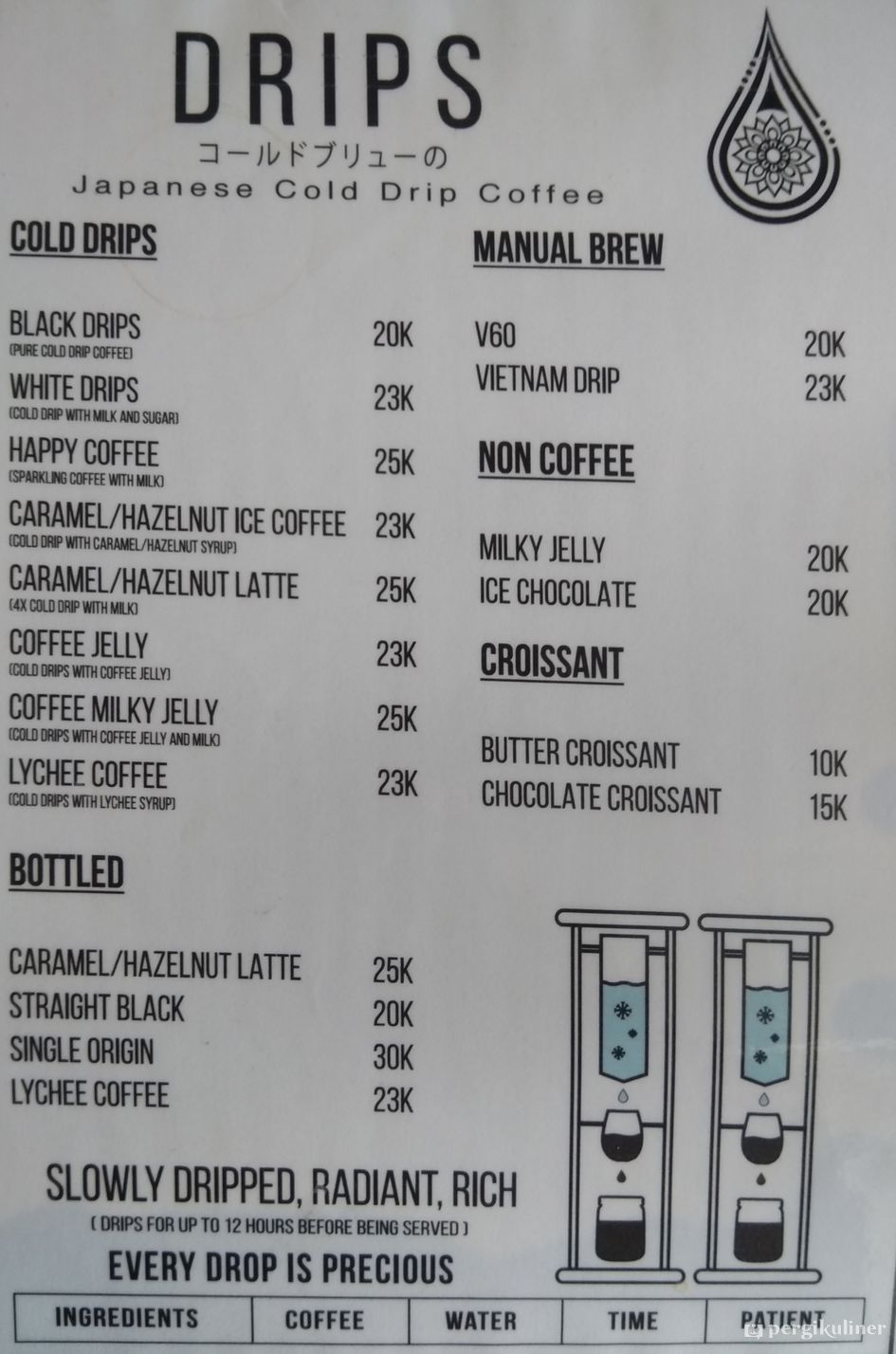 Selalu diperbarui! Menu DRIPS COFFEE, Karawaci, Tangerang