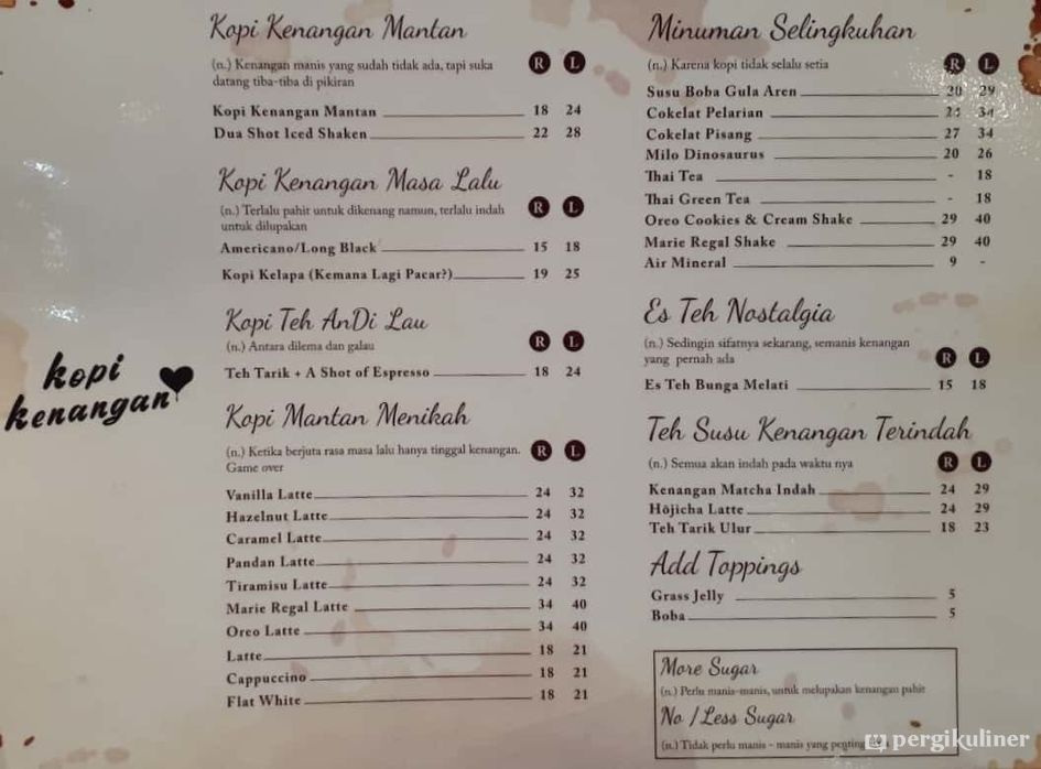 Selalu Diperbarui Menu Kopi Kenangan Pamulang Tangerang