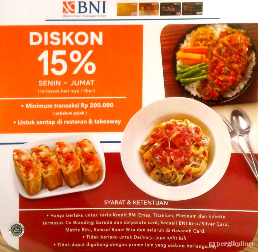 15% - Kartu Kredit BNI di Pizza Hut Ristorante