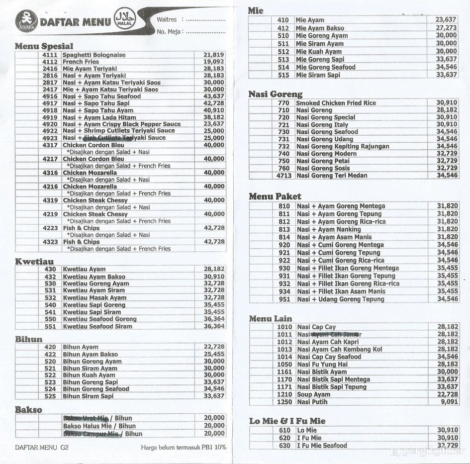 Ide 35+ Daftar Menu Solaria