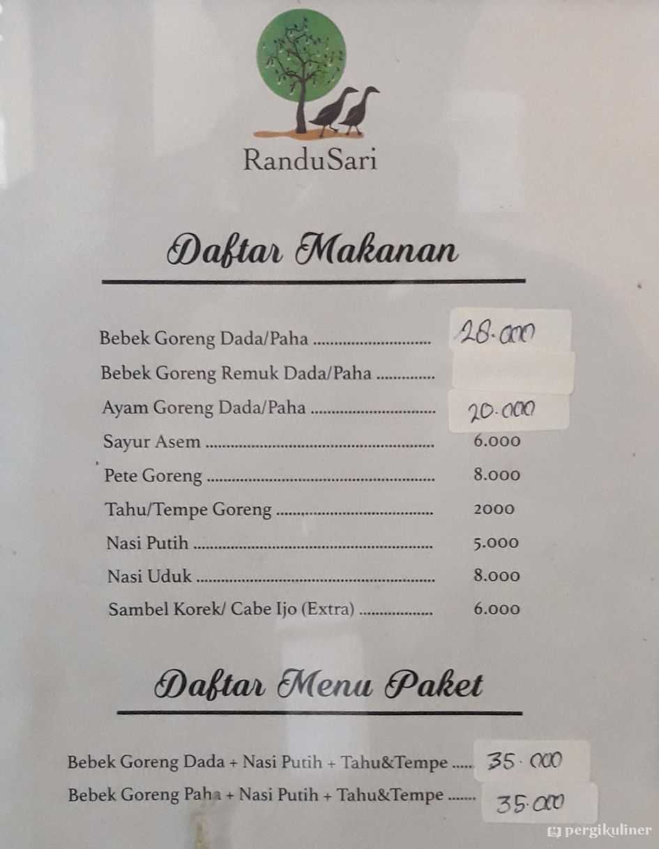 Selalu Diperbarui Menu Bebek Goreng Randu Sari Sudirman
