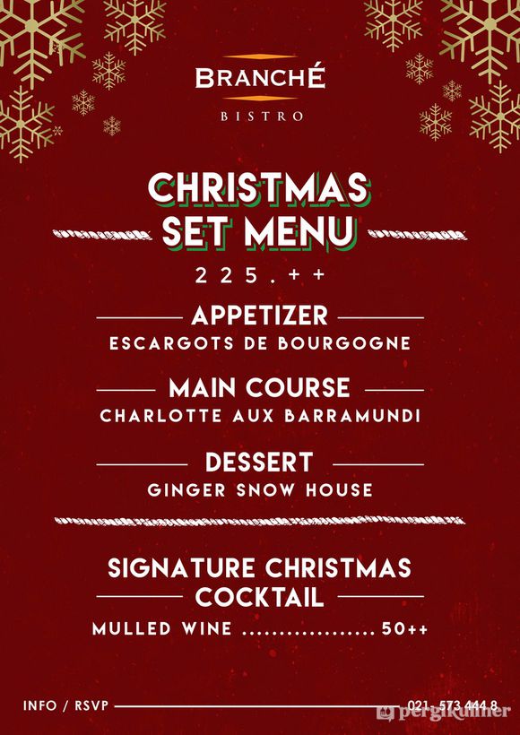 Christmas Set Menu di Branche Bistro
