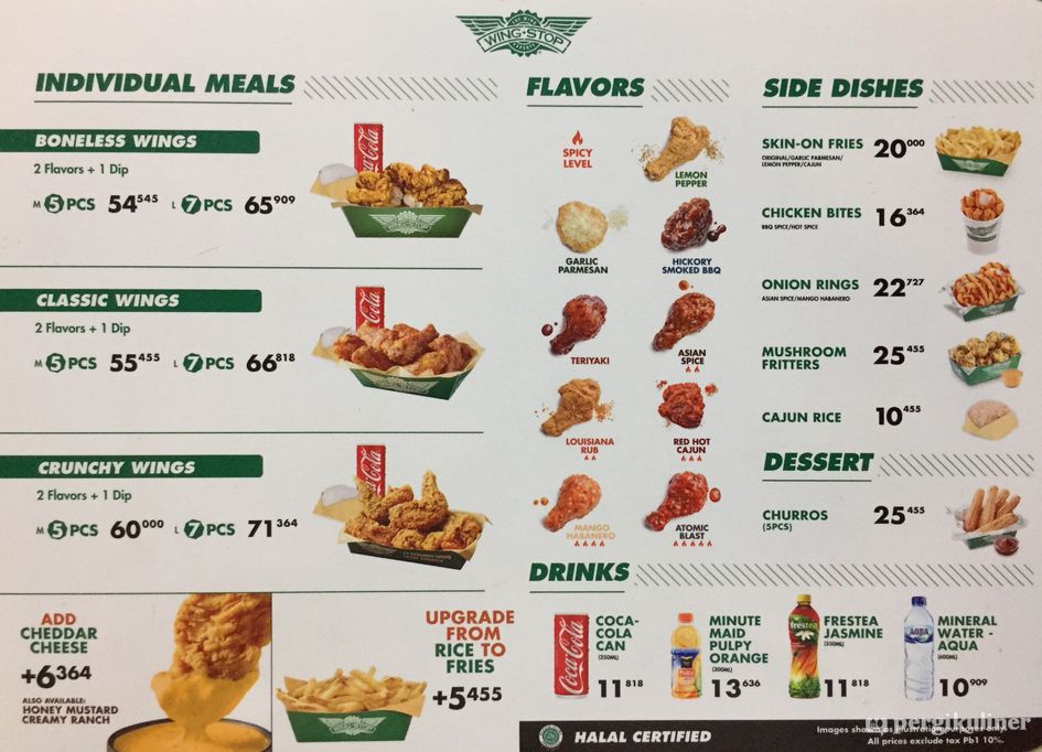 Selalu diperbarui! Menu Wingstop, Senen