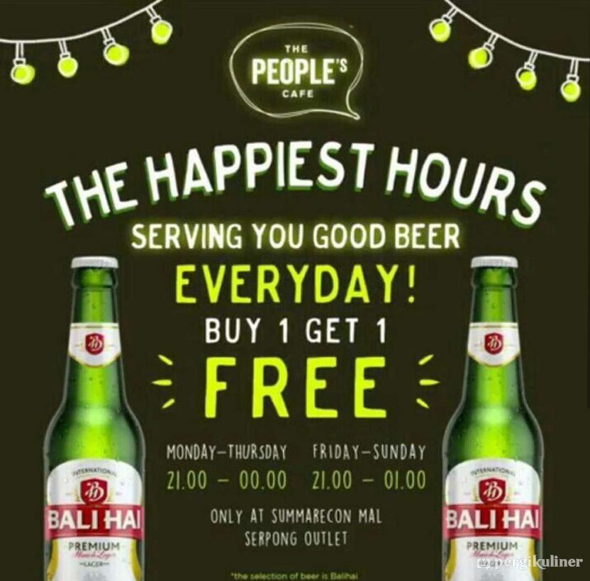 Happy Hour! Buy 1 Get 1 Bali Hai Beer di The People's Cafe