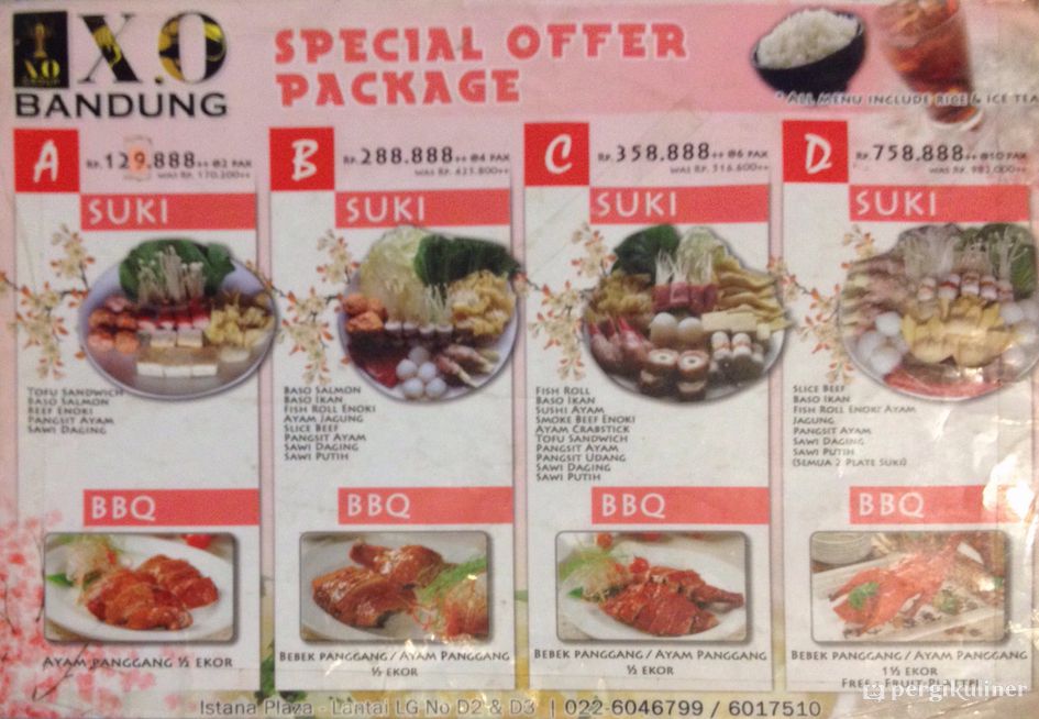 Selalu diperbarui Menu X O Suki Pasir Kaliki Bandung