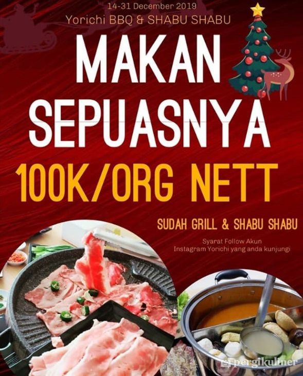 All You Can Eat, Harga Promo di Yorichi BBQ & Shabu Shabu