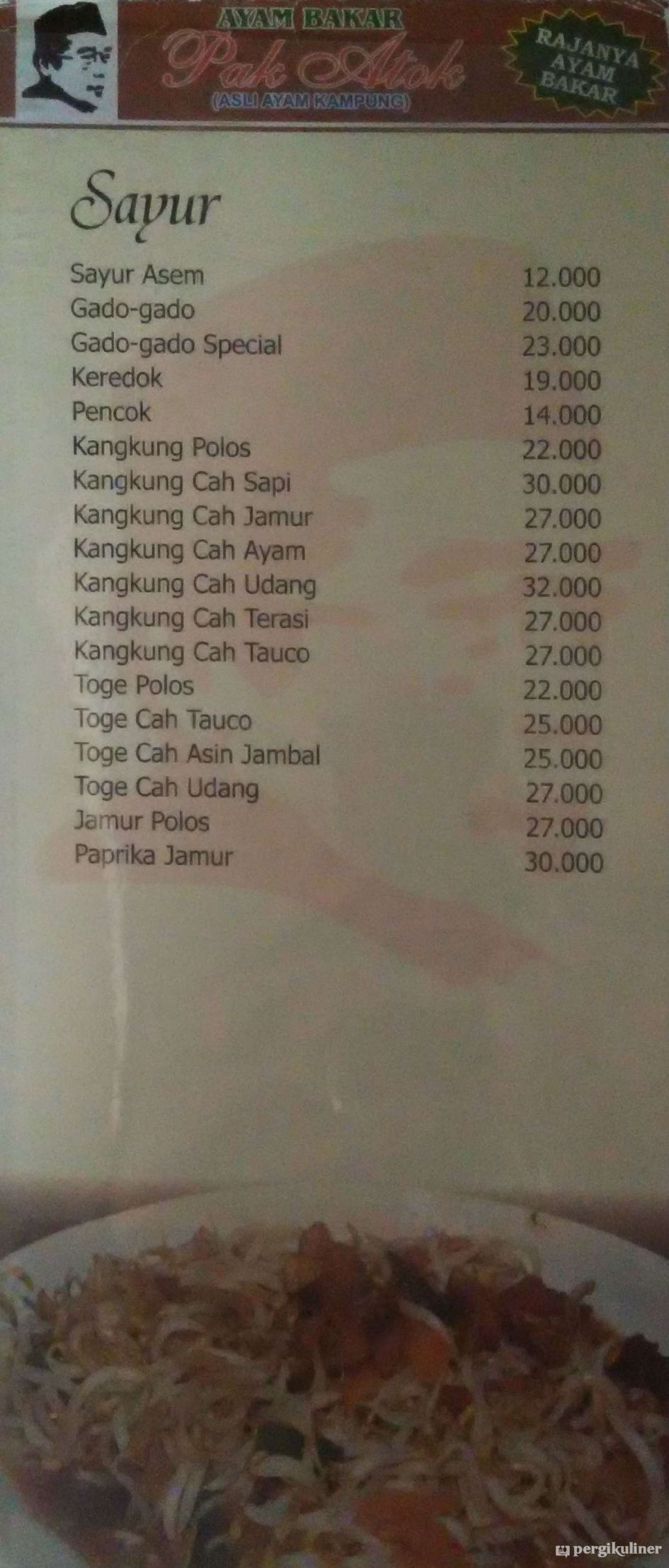 Selalu diperbarui! Menu Ayam Bakar Pak Atok, Cibinong, Bogor