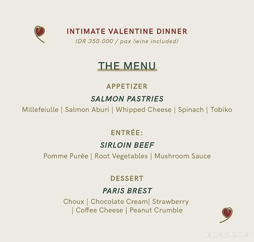 Valentine Dinner Set Menu di Onni House