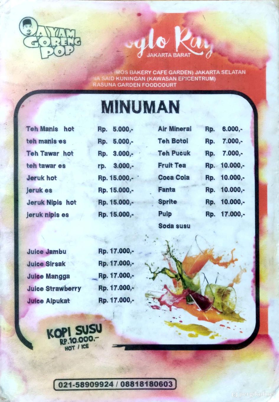 Selalu diperbarui! Menu Ayam Goreng Pop H. Yogi, Meruya