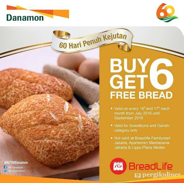 Beli 6 Gratis 6 untuk Kartu Kredit dan Debit Danamon di BreadLife