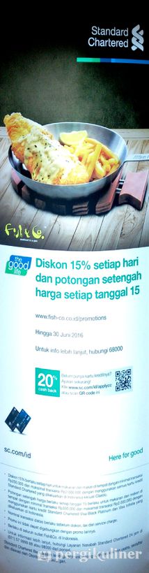 15% - Kartu Kredit Standard Chartered di Fish & Co.