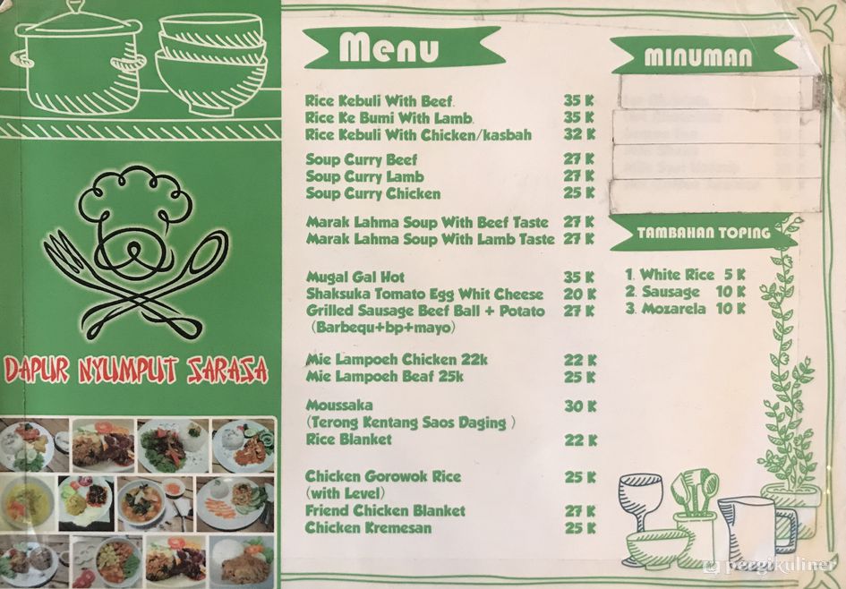 Selalu Diperbarui Menu Dapur Nyumput Sarasa Kopo Bandung