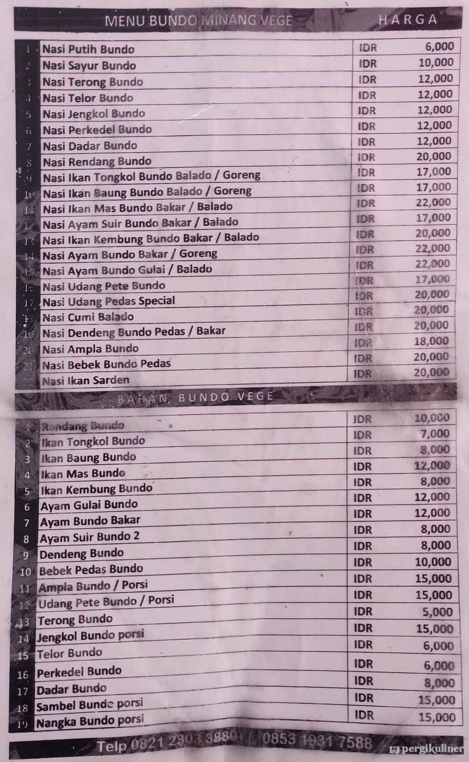Selalu Diperbarui Menu Bundo Minang Masakan Padang Vegetarian Jelambar