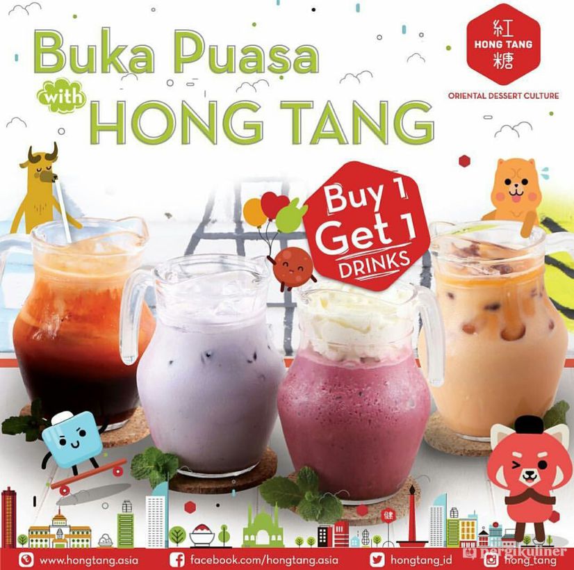 Beli 1 Gratis 1 Minuman Kecuali Menu Kopi Sampai Akhir Juni di Hong Tang