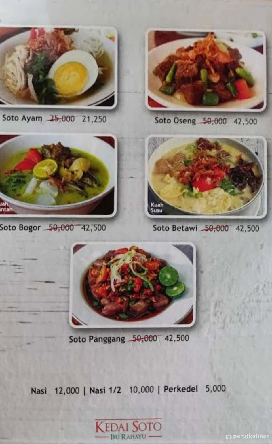 Selalu diperbarui! Menu Kedai Soto Ibu Rahayu, Bogor Timur, Bogor