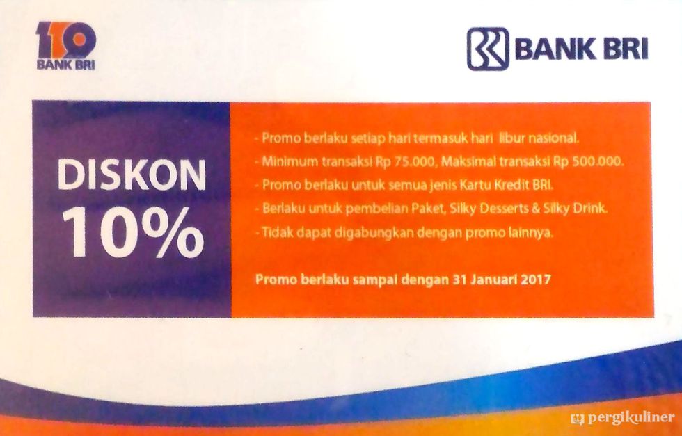 10% - Kartu Kredit BRI di Puyo Silky Desserts
