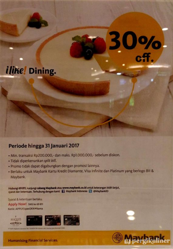 30% - Kartu Kredit Maybank di Maqui's