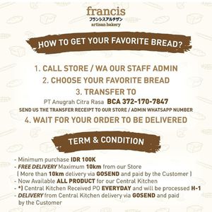 #dukungresto #kompilasi #bebasongkir di Francis Artisan Bakery