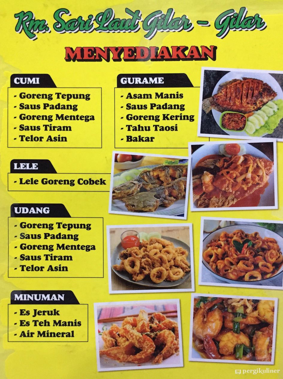 Selalu diperbarui! Menu RM. Sari Laut Gilar Gilar, Kelapa Gading