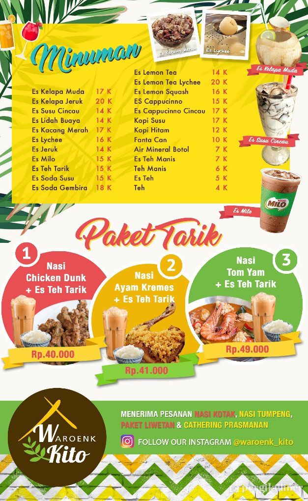 Selalu diperbarui! Menu Waroenk Kito, Tomang