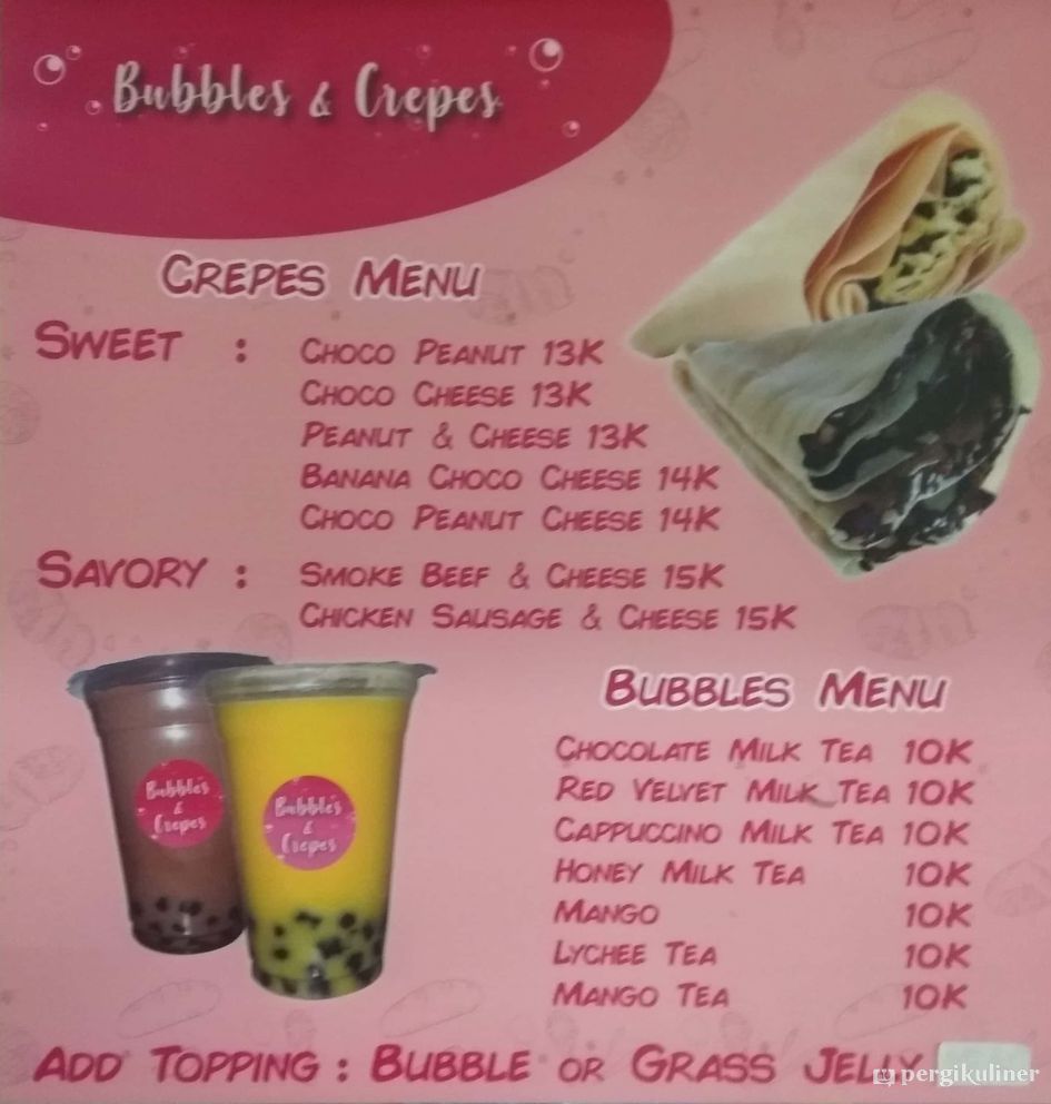 Selalu diperbarui! Menu Bubbles & Crepes, Tanjung Duren