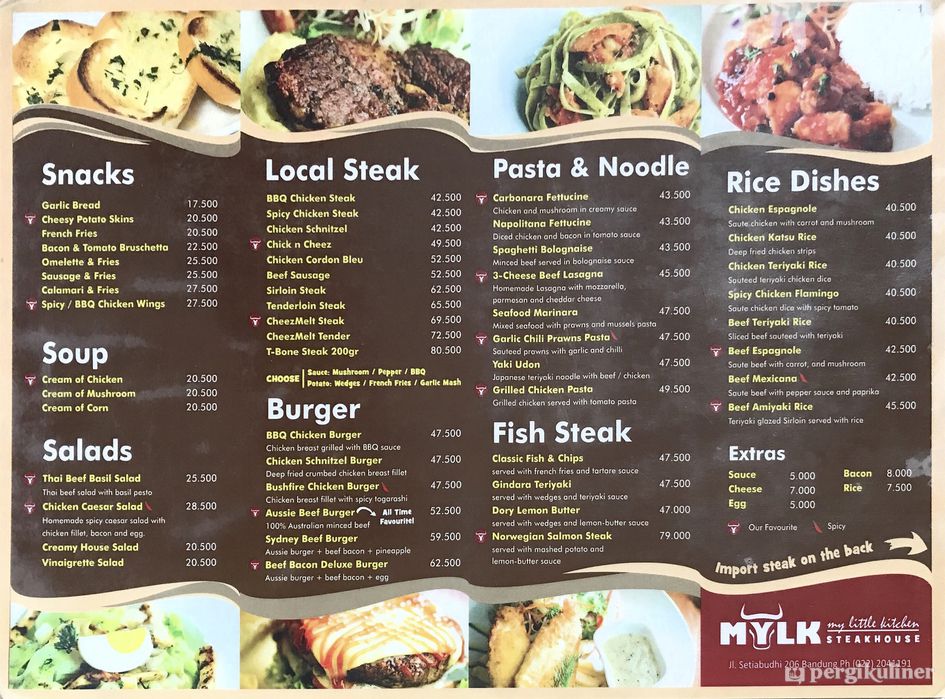 Selalu Diperbarui Menu My Little Kitchen Mylk Steakhouse Setiabudhi Bandung