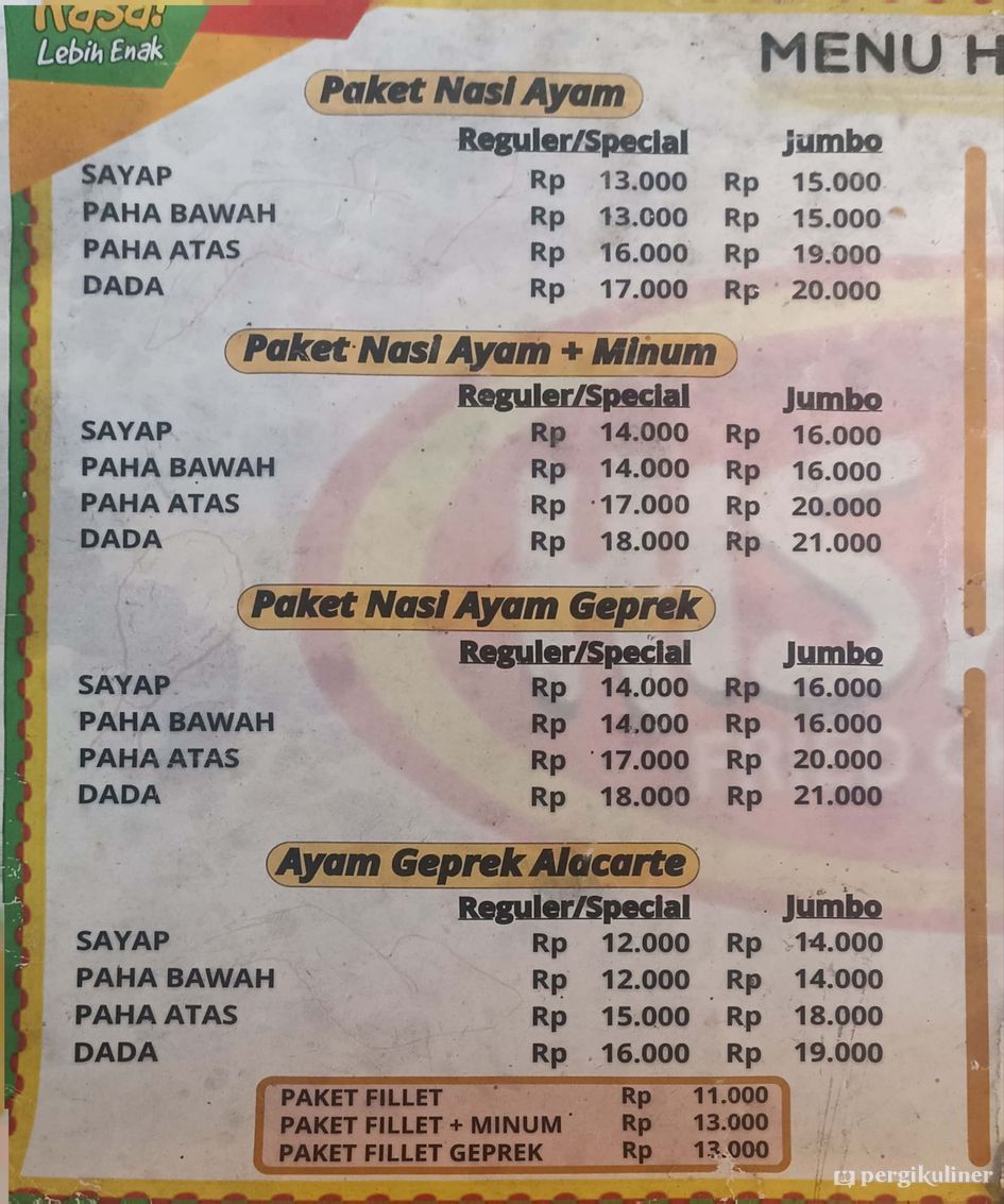 Selalu diperbarui! Menu Hisana Fried Chicken, Rungkut, Surabaya