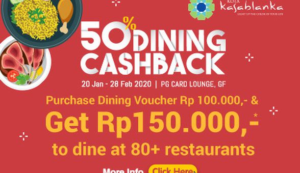 Rayakan Imlek, Kota Kasablanka Manjakan Pengunjung dengan Program 50% Dining Cashback