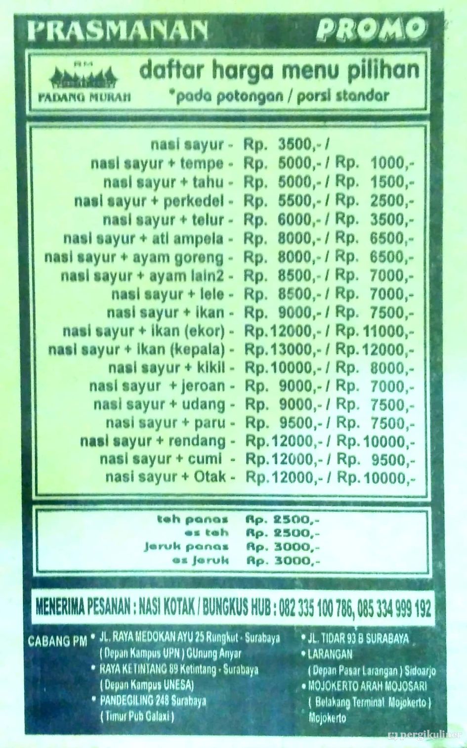 Selalu Diperbarui Menu Padang Murah Tegalsari Surabaya