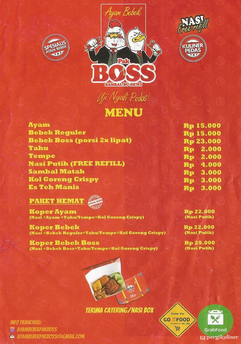 Selalu diperbarui! Menu Ayam Bebek Pak Boss, Gading Serpong, Tangerang