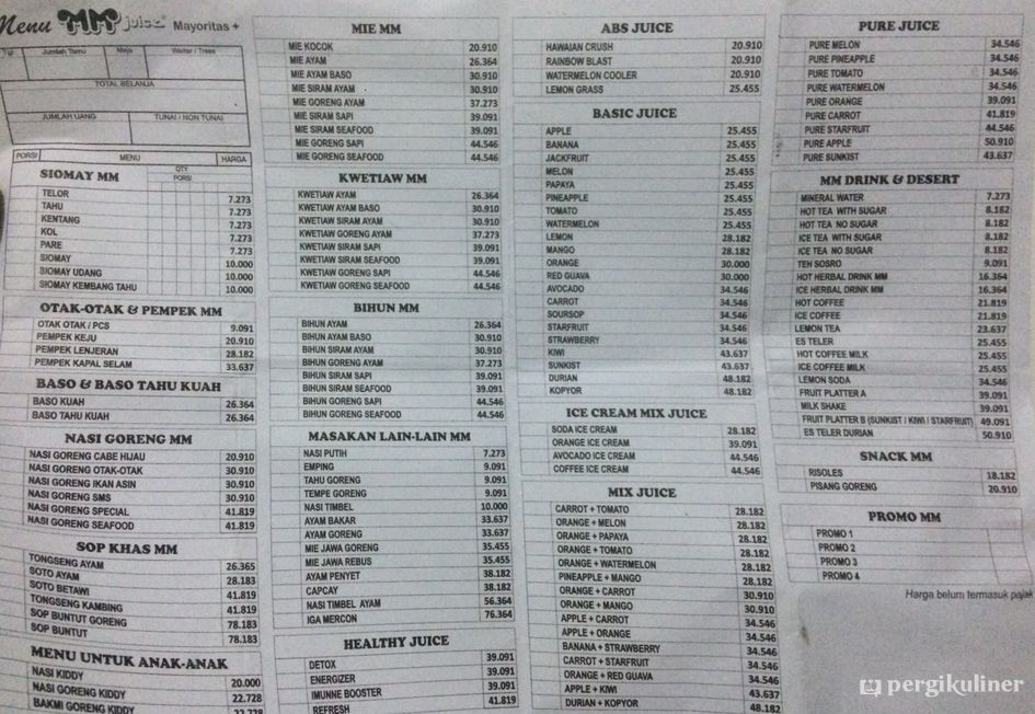 Selalu Diperbarui Menu Mm Juice Pancoran Mas Depok