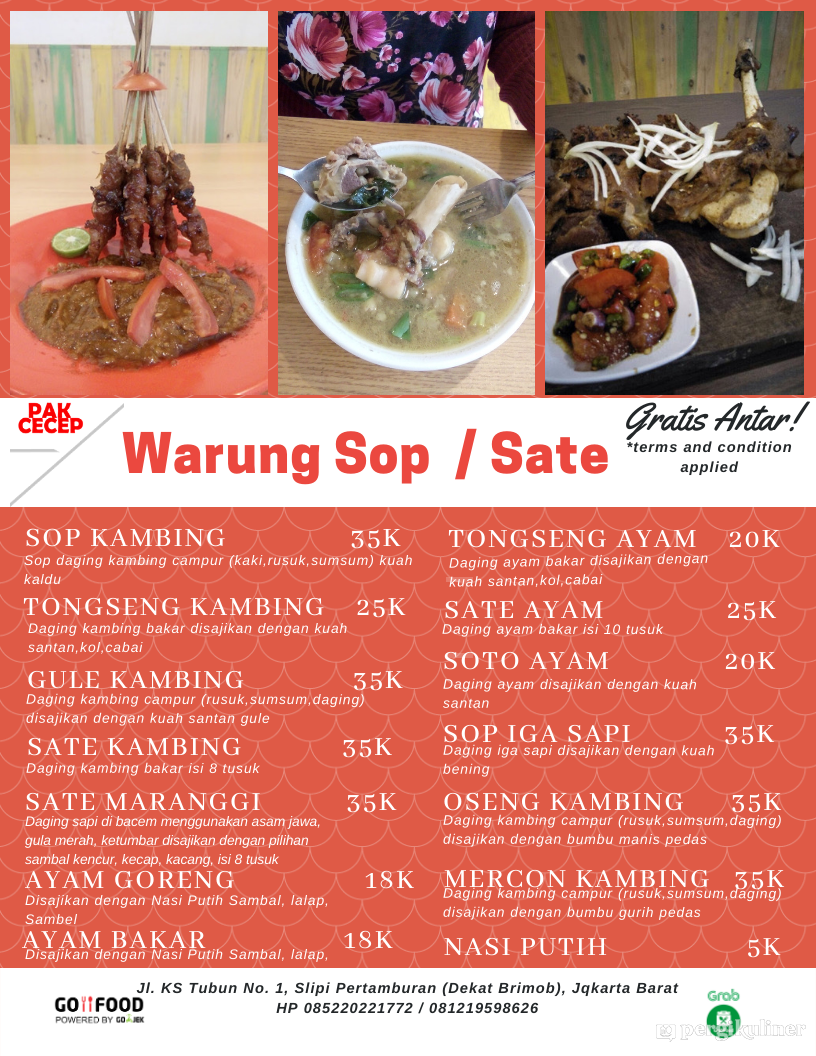 Selalu Diperbarui Menu Sop Sate Kambing Pak Cecep Slipi