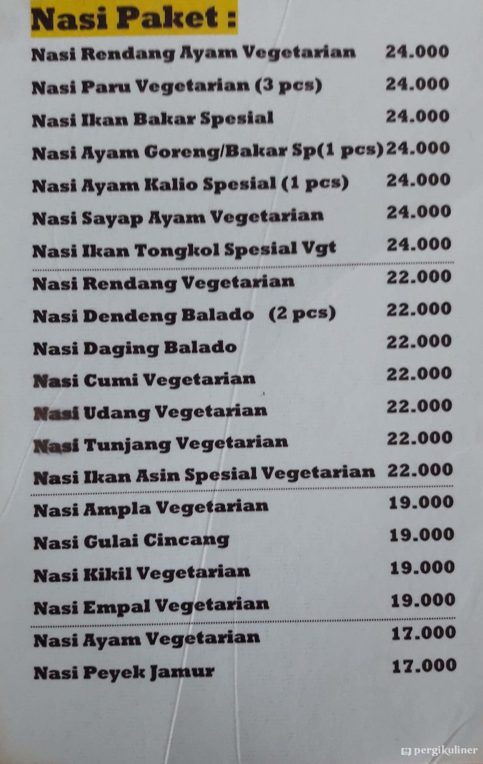 Selalu Diperbarui Menu Namy House Vegetarian Jelambar