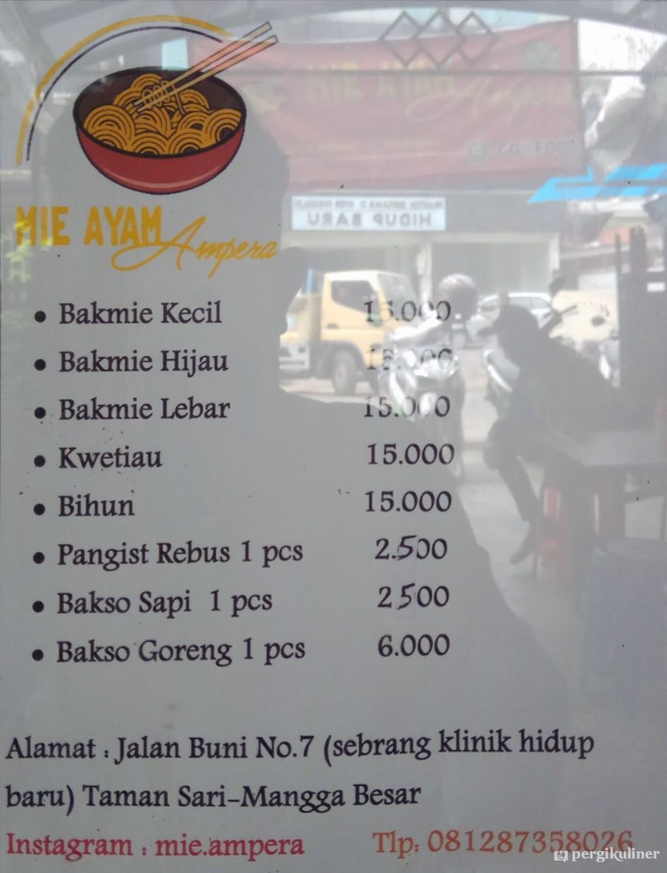 Selalu diperbarui! Menu Mie Ayam Ampera, Mangga Besar
