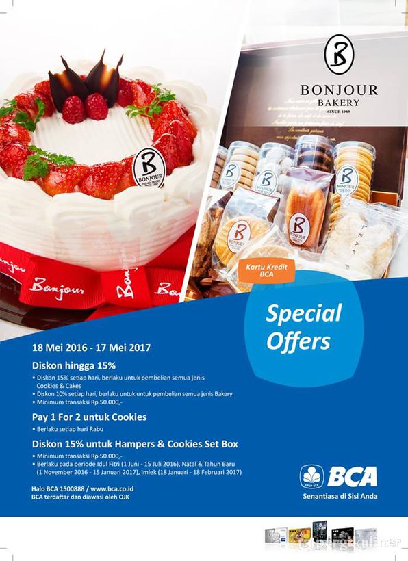 Rabu Ceria! Pay 1 For 2 Cookies dengan Kartu Kredit BCA di Bonjour Bakery
