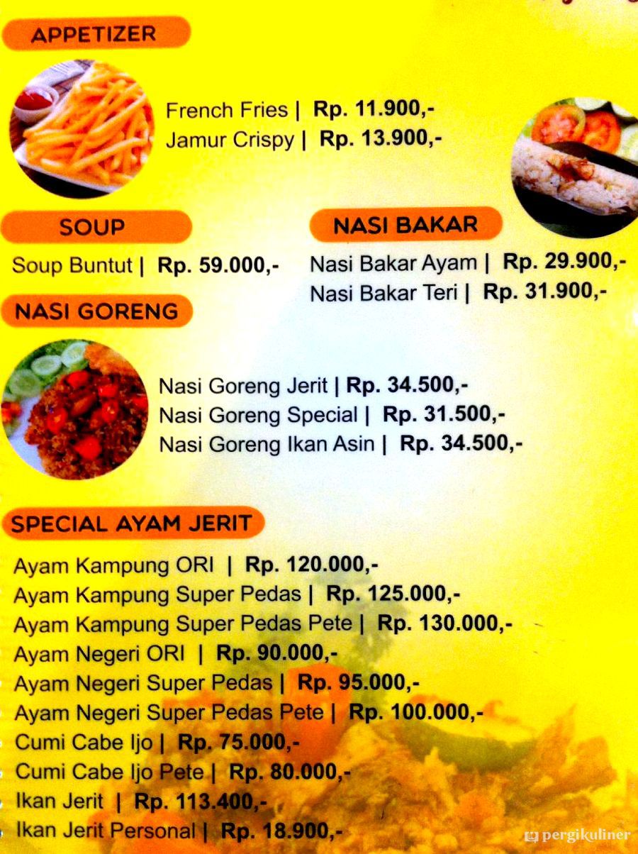 Selalu diperbarui! Menu Ayam Jerit, Bendungan Hilir