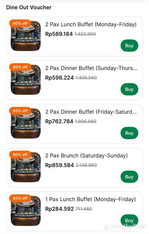 Voucher Diskon 60% Grab Dine Out di Asia - Hotel The Ritz Carlton Mega Kuningan