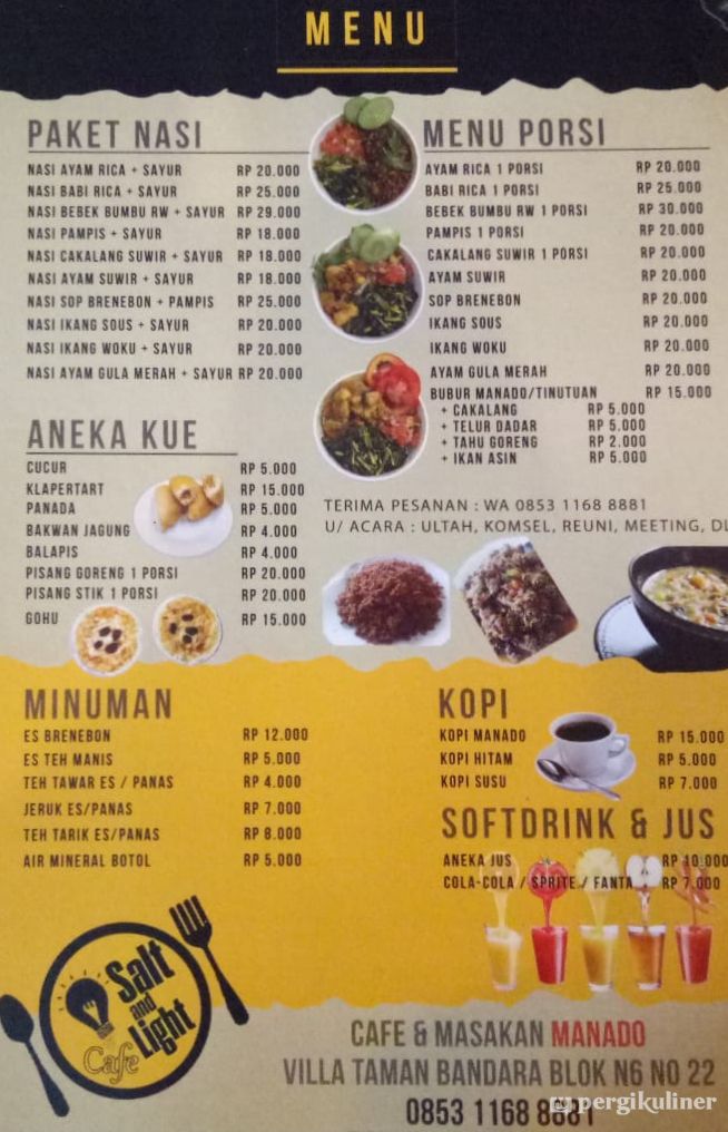Selalu diperbarui! Menu Salt & Light Cafe, Benda, Tangerang