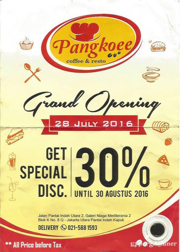 30% - Soft Opening di Pangkoee Coffee & Resto