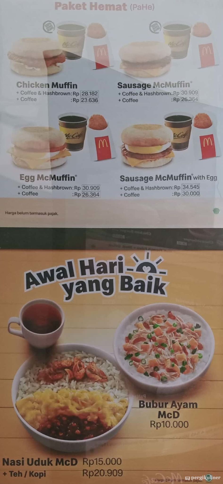 Selalu diperbarui! Menu McDonald's, Muara Karang